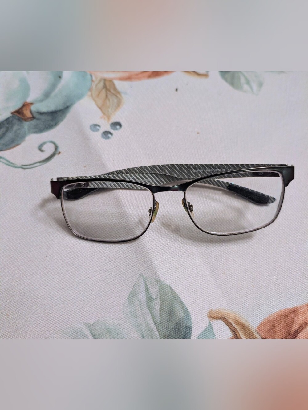 Ran Ban Rectangular Metal Frame Bifocal Glasses in Black